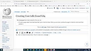 Creating a talk page on Wikipedia