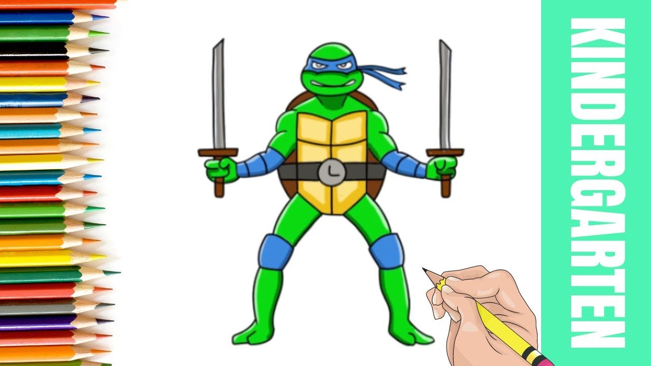 How to DRAW LEONARDO - Teenage Mutant Ninja Turtles TMNT