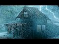Powerful Thunderstorm Rain For Sleeping Relaxing Heavy Hurricane Rain Intense Thunder Storm Wind