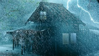 Powerful Thunderstorm Rain for Sleeping, Relaxing⚡Heavy Hurricane Rain, Intense Thunder &amp; Storm Wind