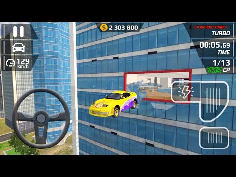Smash Car Hit Driving Stunt Simulator - Impossible City Stunt Yellow Gt Car - Android Gameplay 3D