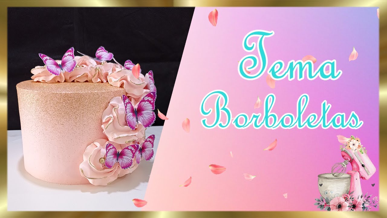 Bolo Rosetas e Borboletas