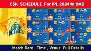 Vivo IPL 2021 CSK Team Remaining Matches Date,Time and Venue.