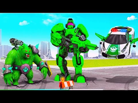 New Bear Robot Car Transform Flying Car Robot War Android Gameplay By Games Zone
