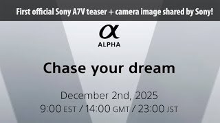 OFFICIAL Sony A7V teaser and image!