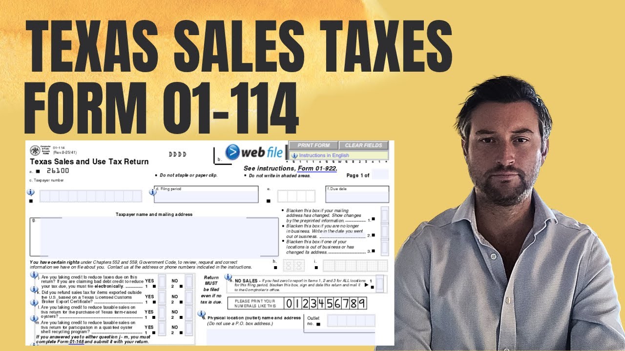 Texas Sales Tax Return (Form 01-114)  |  Step-by-Step Example