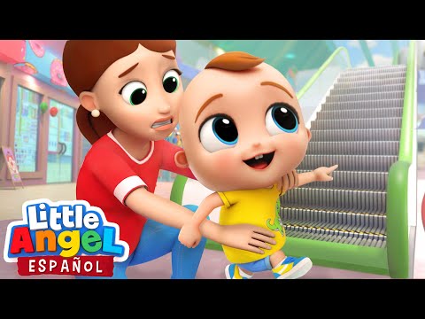 ¡Cuidado en la Escalera Mecánica! | Canciones Infantiles de Bebé Juan | Little Angel Español
