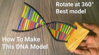 How to make DNA model very easy at home | 3d rotate DNA model ideas for science project DIY