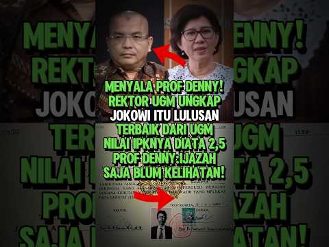 PEDAS!! PROF DENNY INDRAYANA SINDIR PERNYATAAN REKTOR UGM SOAL NILAI IPK JOKOWI 2,5 #shorts