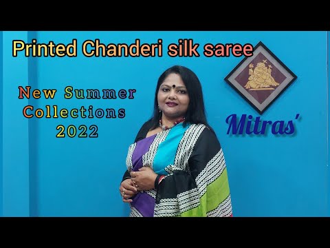 Festive wear chanderi silk printed saree, 6.3 m (with blouse...