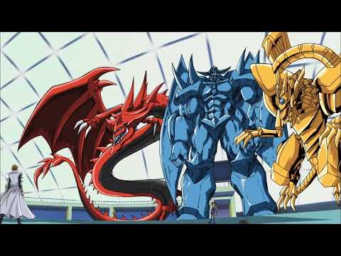 Yu-Gi-Oh! Pyramid of Lights Yugi Summons all 3 Egyptian Gods vs Kaiba