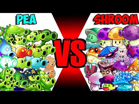 All PEA vs MUSHROOM Plants Battlez - Who Will Win? - PvZ 2 Team Plant vs Team Plant