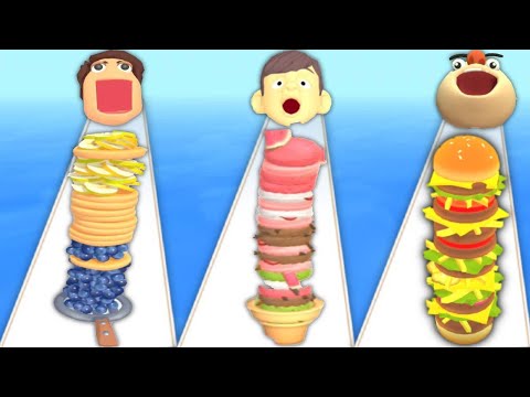 PANCAKE RUN vs ICE CREAM RUN vs BURGER RUSH - Triple Game