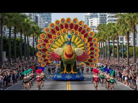 Giant Colorful Pheasant World Fruit Parade – A Spectacular Celebration of Creativity