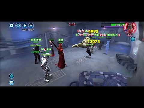 MT/D/AV/Night/DTP (L9 Daka, wordy healer) vs. BF/Jabba/Zam/Dengar/Boushh (L9 Boba FDC): 4 kills