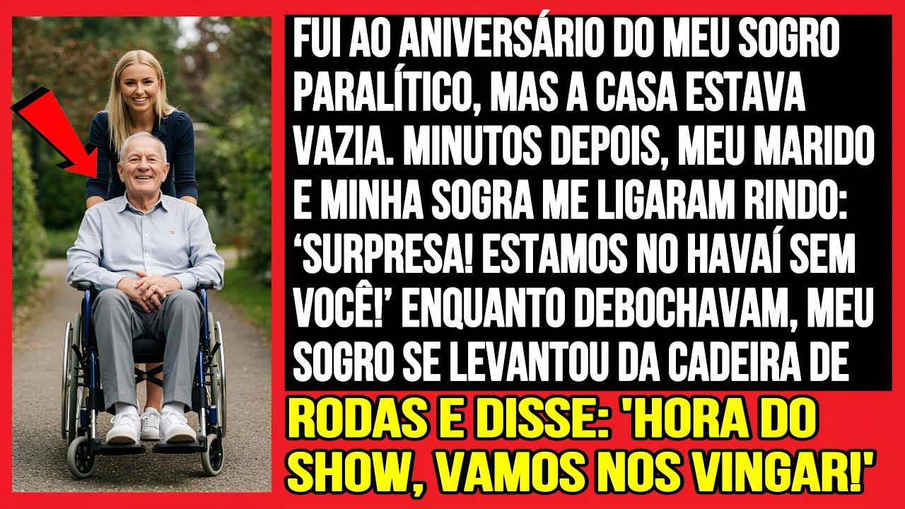 Fui à casa dos meus sogros para comemorar o aniversário do meu sogro, que é paralítico, mas