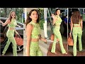 Kiara Advani Flaunting Her Curys In Green Outfit At Airport