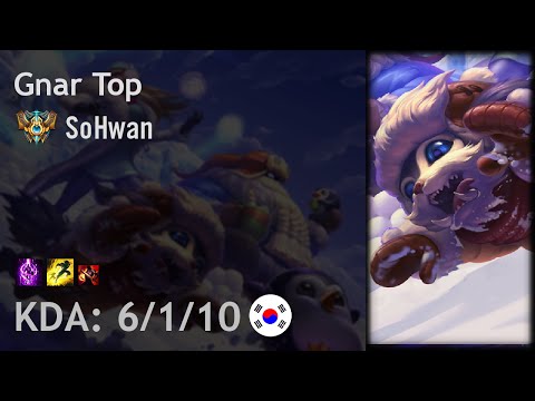 Gnar Top vs Kled - SoHwan - KR Challenger Patch 6.18