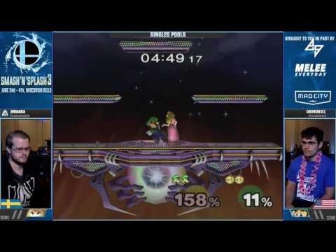 Smash 'N' Splash 3 - Armada (Peach) vs. davrob01 (Luigi) - Round 2 Pools