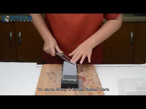 RISAM 2000-5000 grit mesh whetstone use demonstration