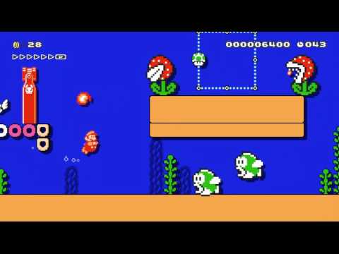 テキトーに作ったと思う水中面　マリオも水中で呼吸はできないのです by YOSHI♪ - SUPER MARIO MAKER - No Commentary