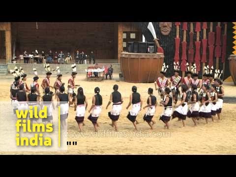Folk dance performed by Angami Naga Tribe, Nagaland