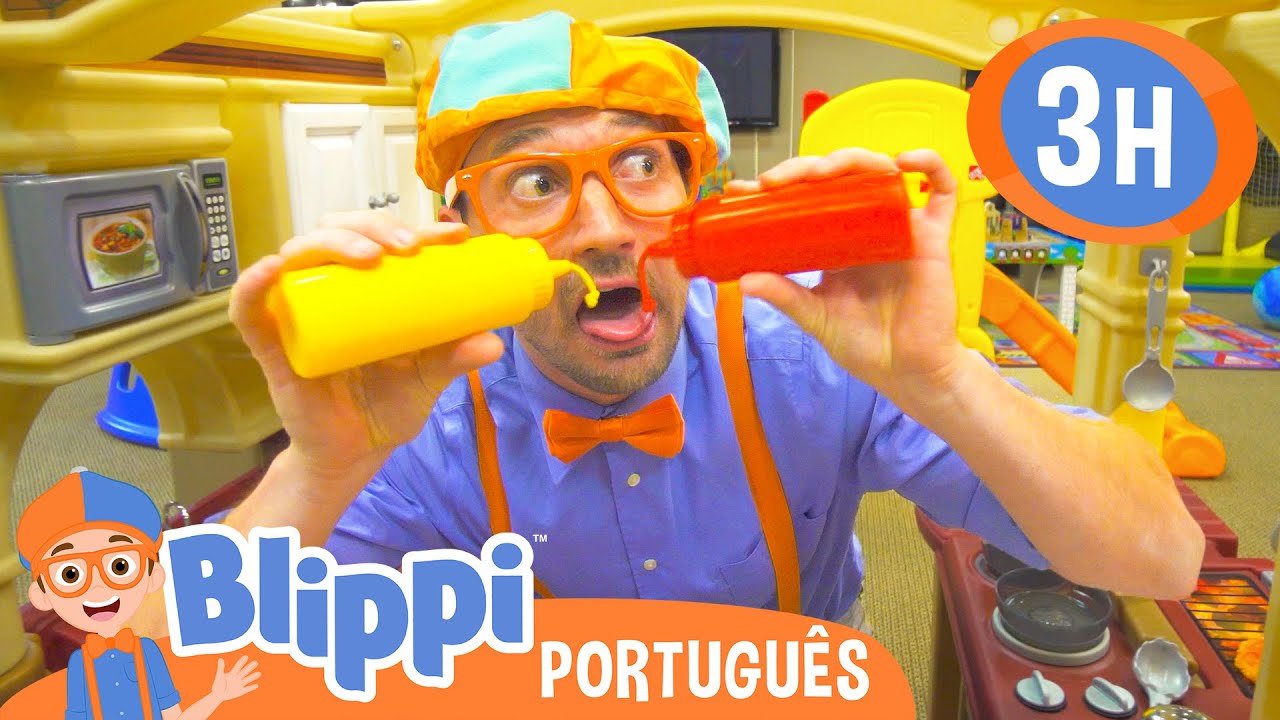 3 HORAS DE BLIPPI! | Blippi Visita um Parque Coberto (Kinderland) | Vídeos Educativos para Crianças
