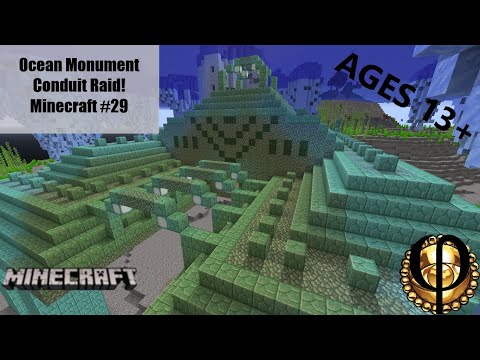 Using A Conduit To Raid An Ocean Monument - Minecraft #29