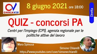 QUIZ: esercitazione per i concorsi nella PA - CPI e Agenzie regionali politiche attive (8/6/2021)