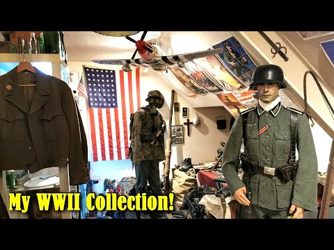 WW2 Private Collection Tour [2021] My WWII History Room - Machine Guns, Helmets, Uniforms and more!!