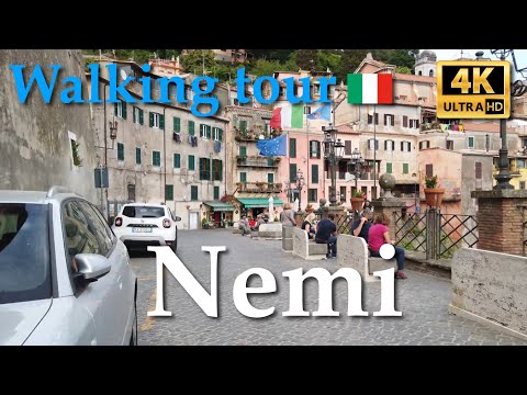Nemi (Lazio), Italy【Walking Tour】4K
