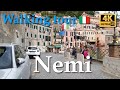 Nemi (Lazio), Italy【Walking Tour】4K