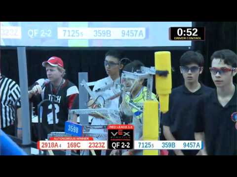 2015 VRC Engr QF2-2 - 2918A 169C 2323Z vs 7125 359B 9457A - 70 to 68 - VEX Worlds 2015