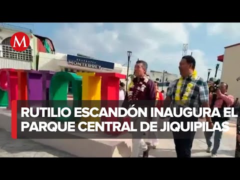 Rutilio Escandón inaugura el Parque Central en Jiquipilas, Chiapas