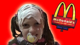 Bad Baby Real Food Fight Victoria vs Annabelle McDonald's Hidden Eggs Toy Freaks Family