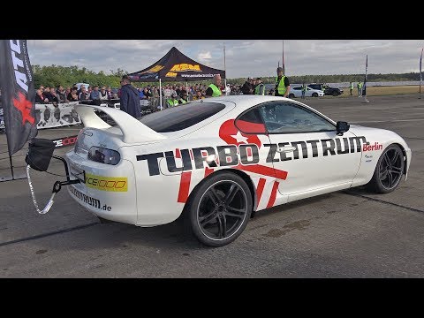 1400HP Toyota Supra Turbo 0 - 311 km/h ACCELERATION! 1/2 Mile Drag Race