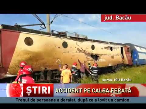 Tren personal, deraiat în județul Bacău