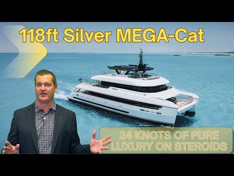 SilverYachts SilverCat 36M Power Catamaran Tour – 118ft Aluminum Superyacht with 5,200 Sq Ft Deck