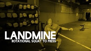 Landmine Rotational Squat to Press exercise video thumbnail