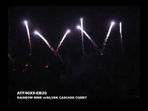 ATF40x7 EB20 Rainbow Mine with Silver Cascade Comet 40mm x7shots