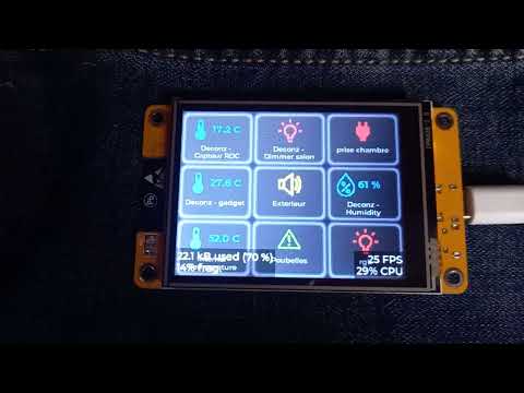Touch Screen used as remote for home automation (ESP32 / CYD ), DIY autonomous Dashboard.
