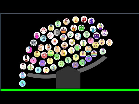 63 NUMBERBLOCKS Marble Race In Algodoo- Who will Be The CHAMPION?? Round 2