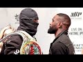 JAKE PAUL & TYRON WOODLEY GO FACE TO FACE FOR REMATCH IN ICE COLD STARE DOWN!