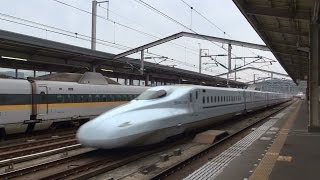 preview picture of video 'JR西日本 三原駅 山陽新幹線 こだま2本 & 高速通過 6本 N700 700 500系 2015.2'