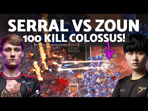 Serral loses 100 units to a single Colossus | vs Zoun HomeStory XXII (Bo5 ZvP) - StarCraft 2