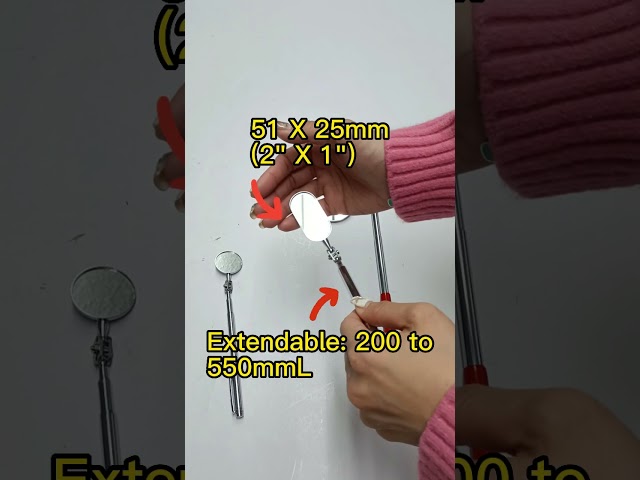 Vídeo relacionado con JCTEEY 2 Piezas Espejo Inspección Telescópico, 360 Grados de Rotación Retráctil Plegable Espejo Telescópico Extensible para Observar Estado Vehículo (Circular+Rectangular)