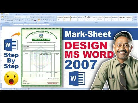 How to create Marksheet in MS Word in hindi | School, College Marksheet Create in MS Word 2007