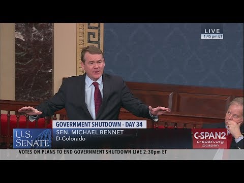 Sen. Michael Bennet (D-CO) on Government Shutdown (C-SPAN)