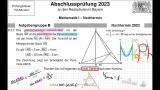 Abschlussprüfung Mathematik 2023 B2 I Zweig NT (Raumgeometrie)