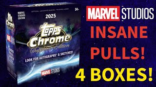 DO NOT MISS THIS! Opening 4 Topps Chrome Sapphire Marvel Studios Hobby Boxes! INSANE HITS🔥